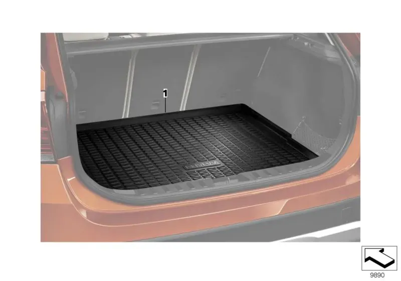 Luggage compartment mat diagram