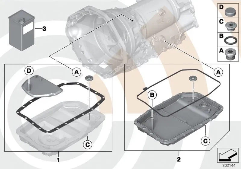 Automatic transmission oil change kit diagram