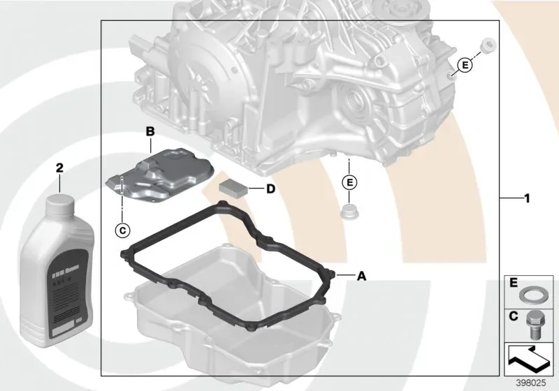 Automatic transmission oil change kit diagram