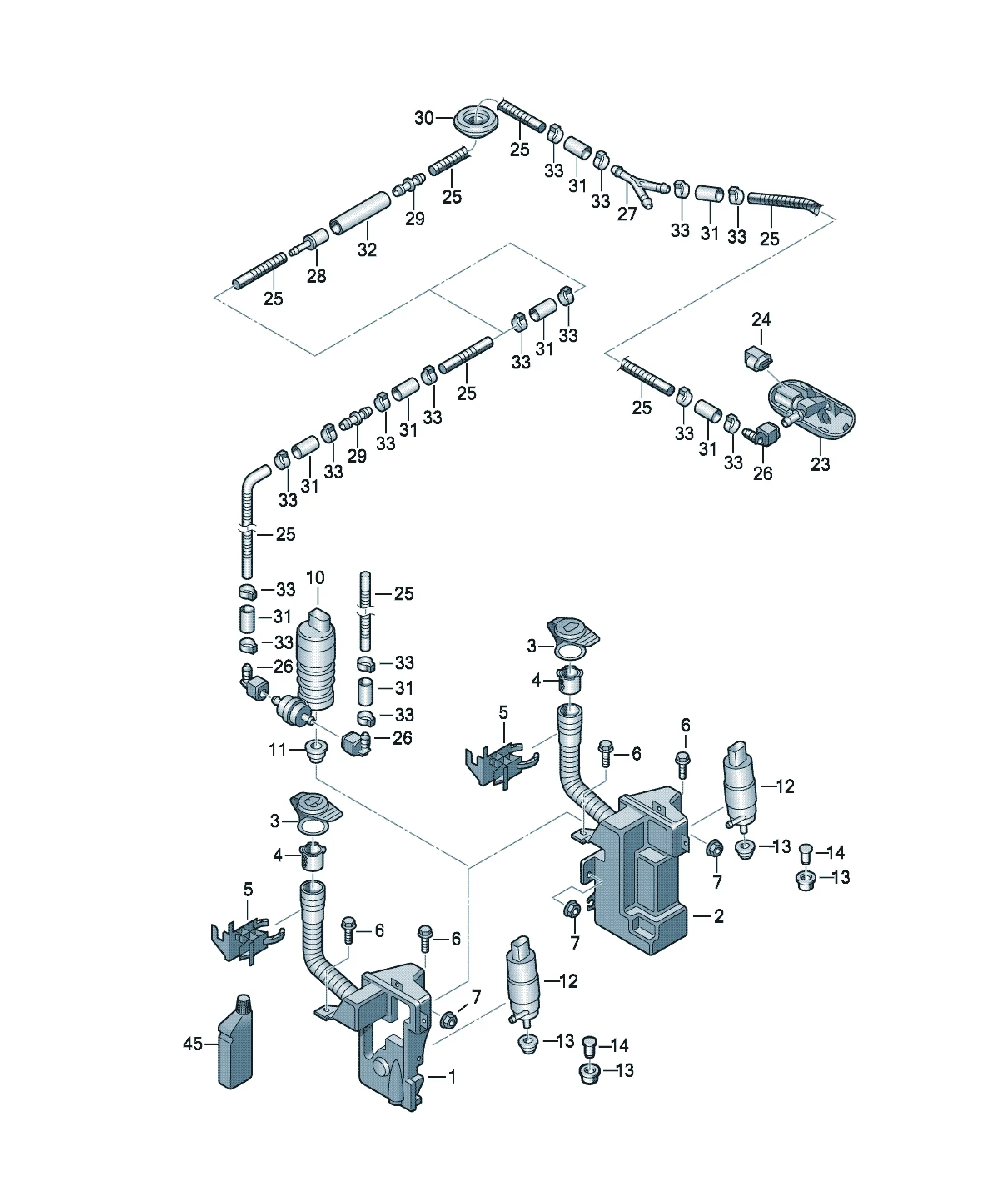Windshield washer system diagram