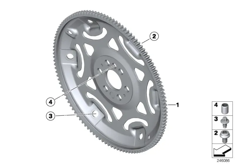 Automatic transmission flywheel diagram