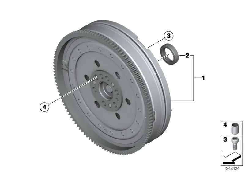 Dual-mass flywheel diagram