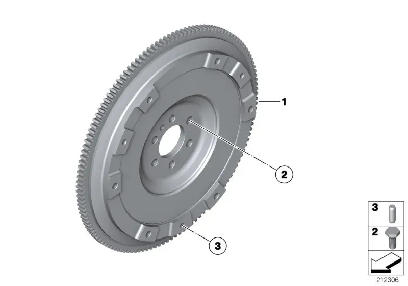 Dual-mass flywheel diagram