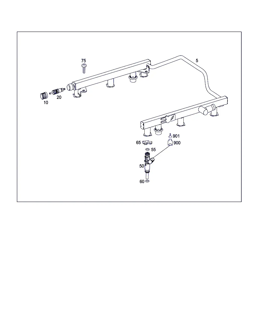 Fuel Injectors and Rail diagram