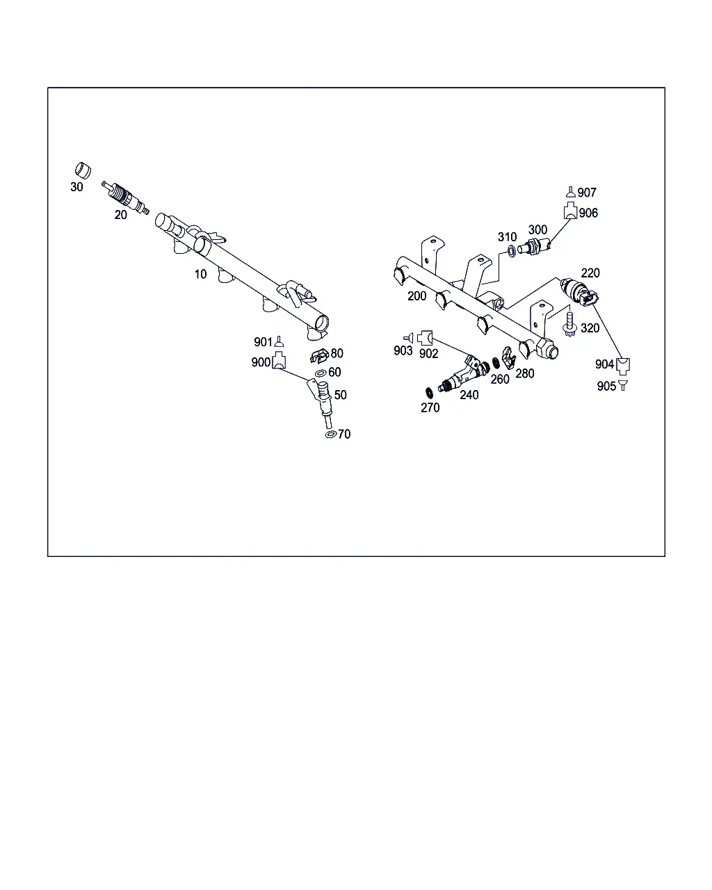 Форсунки и топливный распределитель diagram