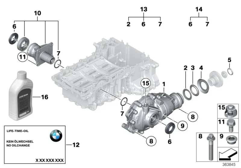 Front axle differential diagram
