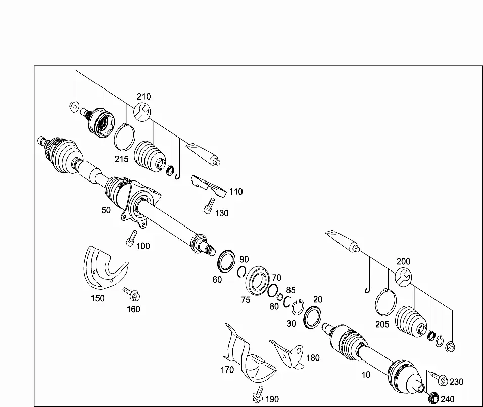 Front axle shaft diagram