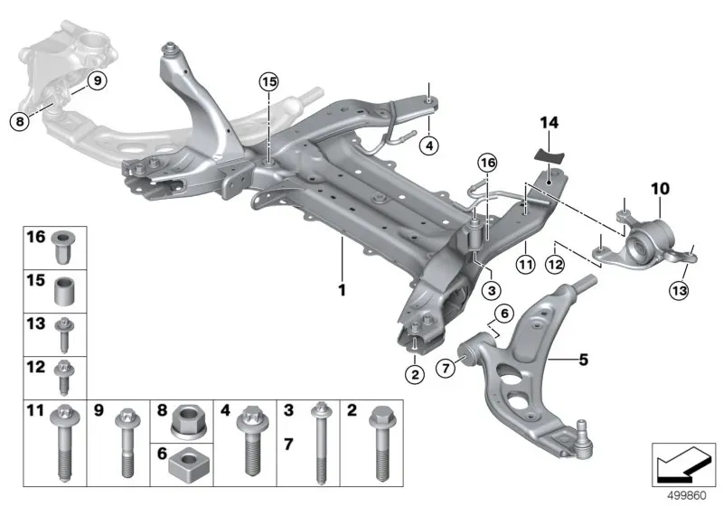 Front axle beam diagram