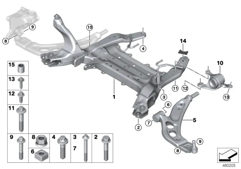 Front wishbone diagram