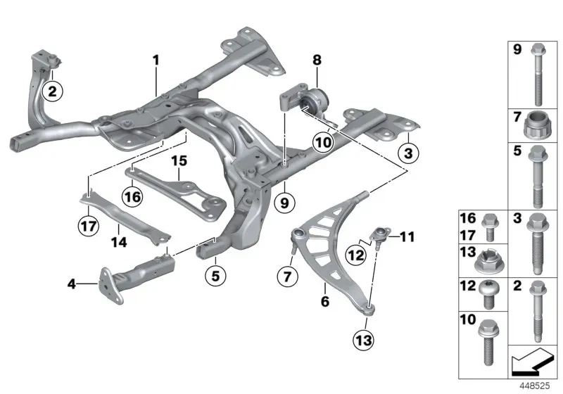 Front subframe diagram