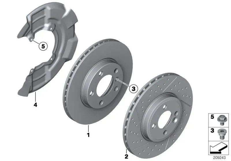 Front brake disc diagram