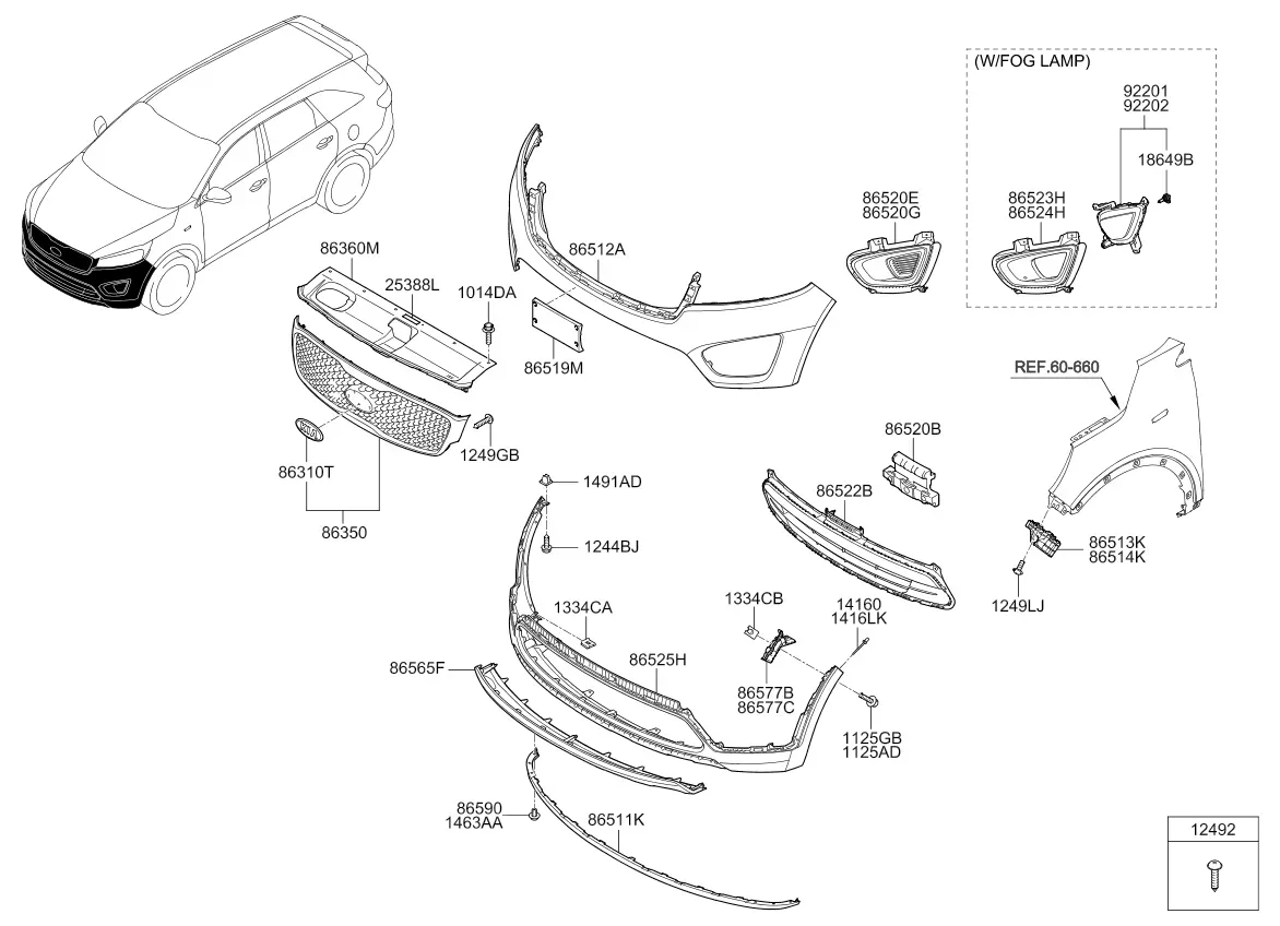 Front bumper diagram