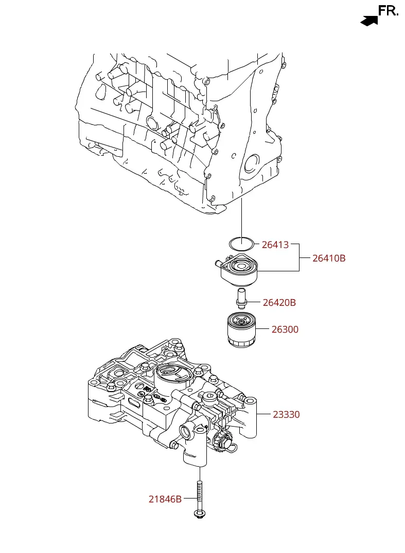 Front engine cover diagram