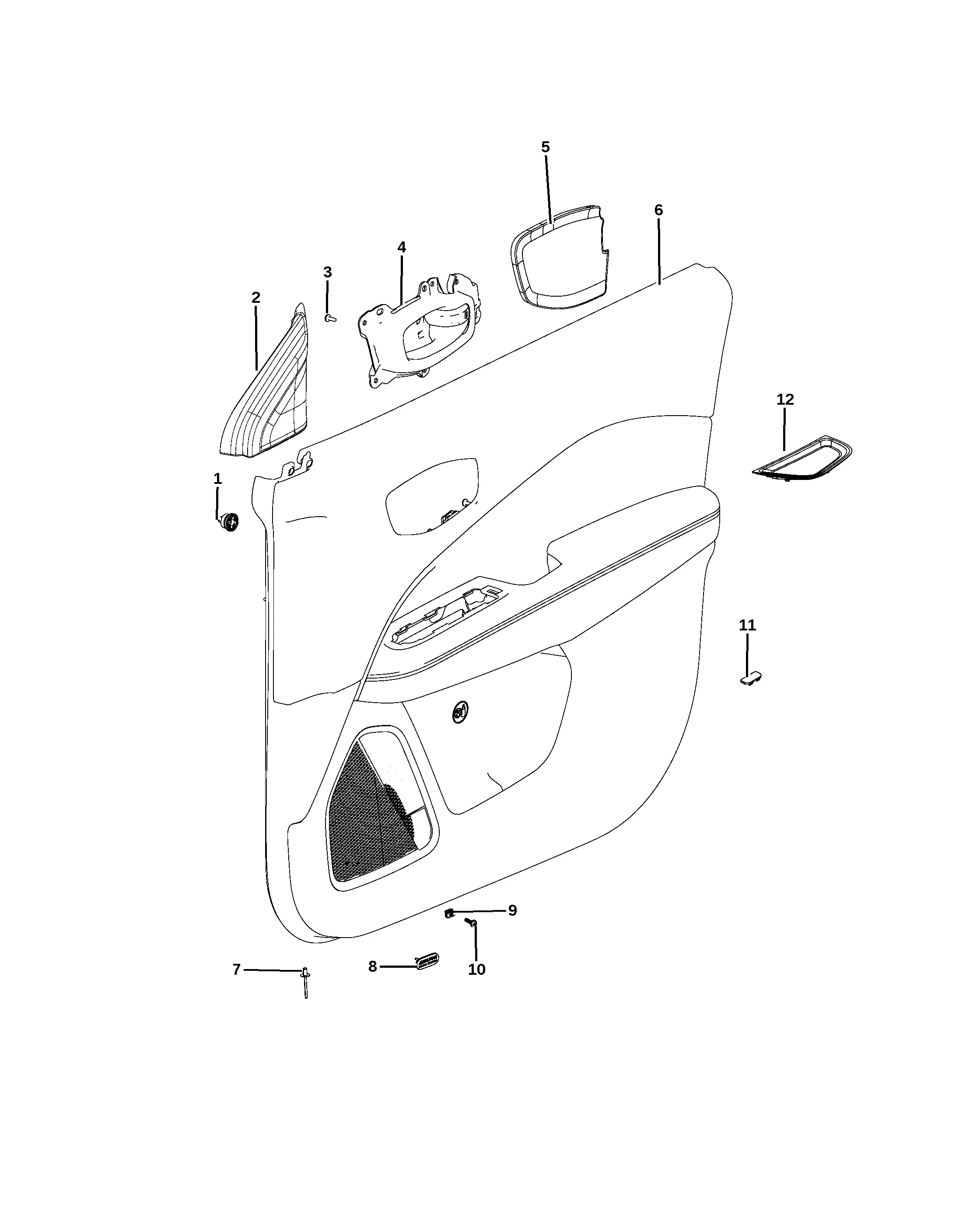 Front door trim diagram