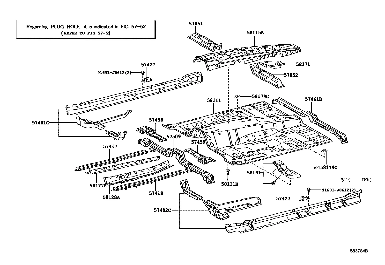 Front floor panel diagram