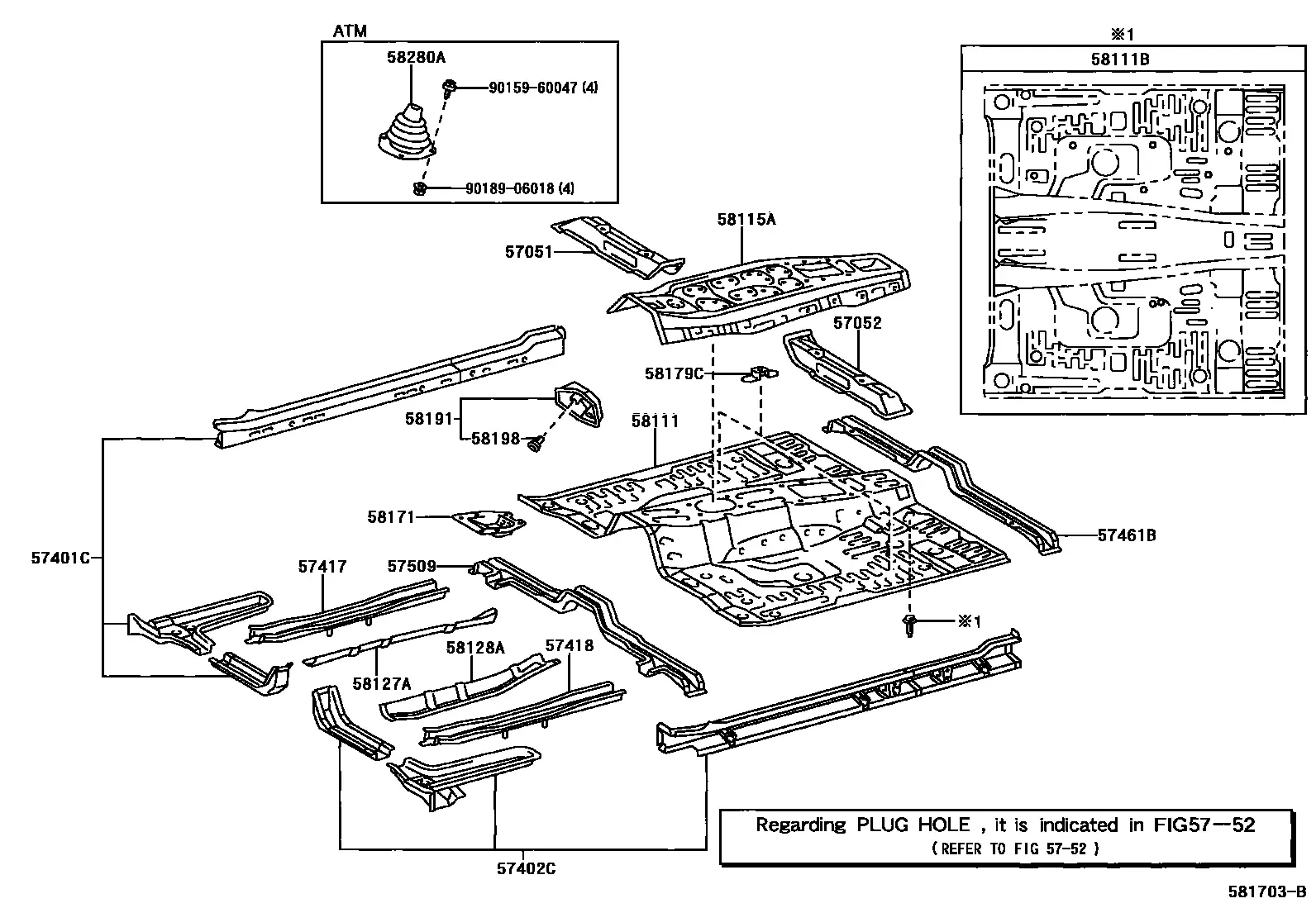 Front floor panel diagram