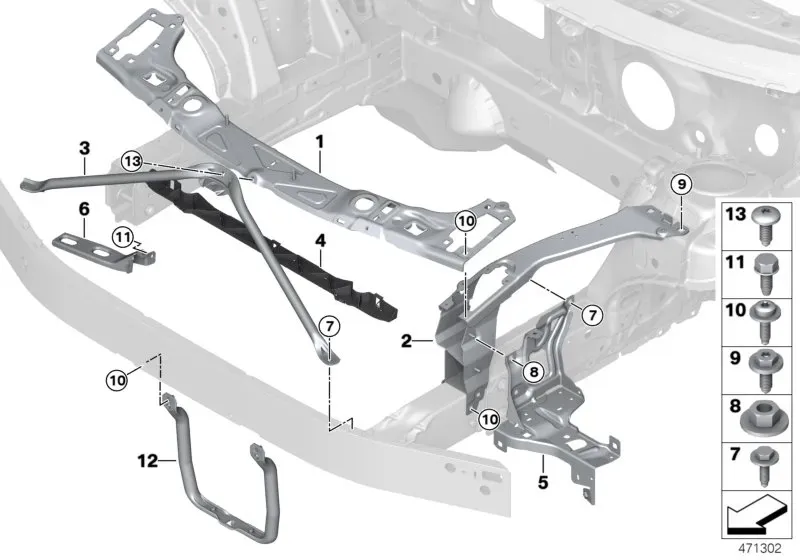 Front body panel diagram