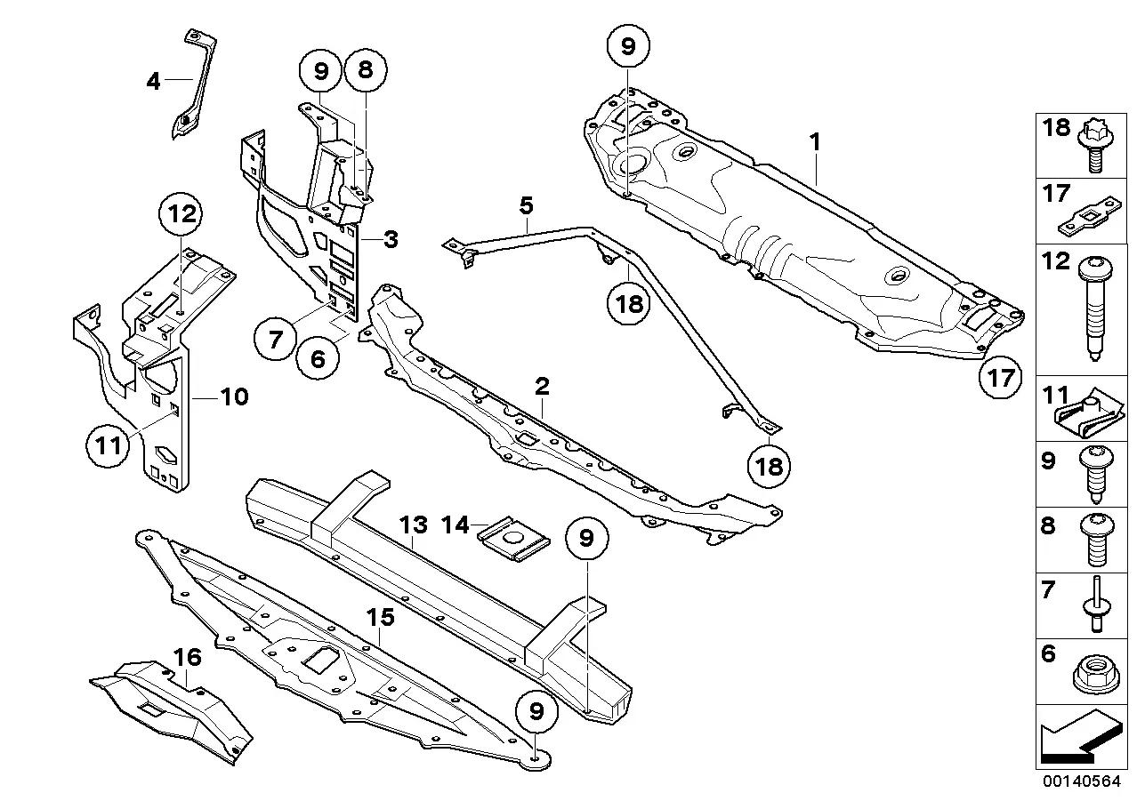 Front body panel diagram