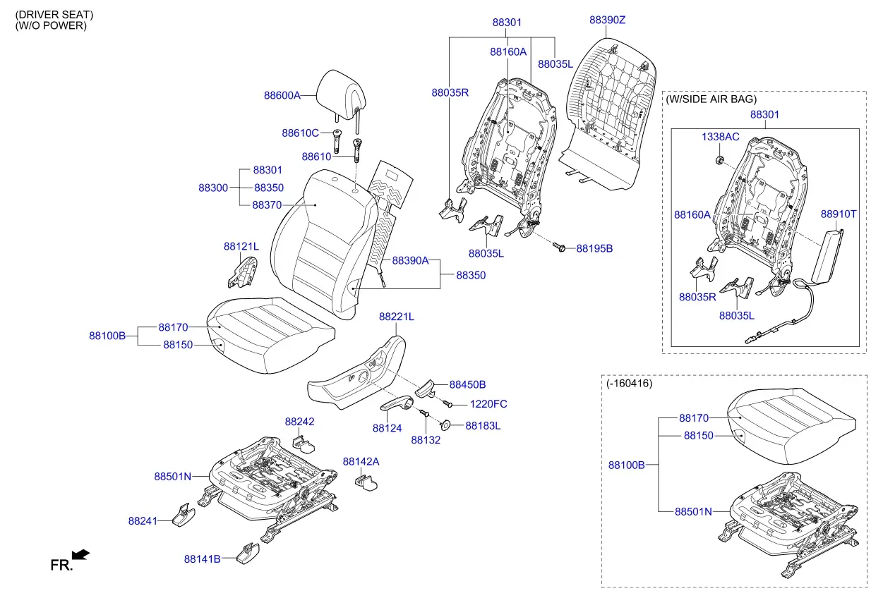 Front seat diagram