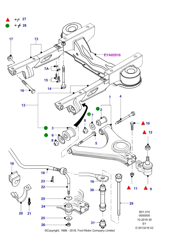 Front suspension and stabilizer diagram