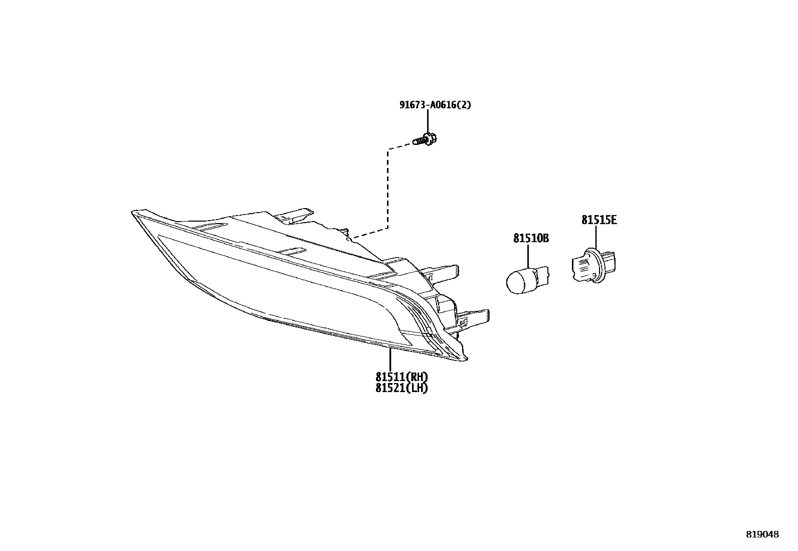 Front turn signal lamp diagram