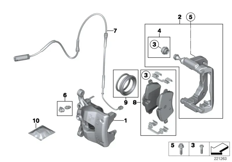 Front brake system diagram