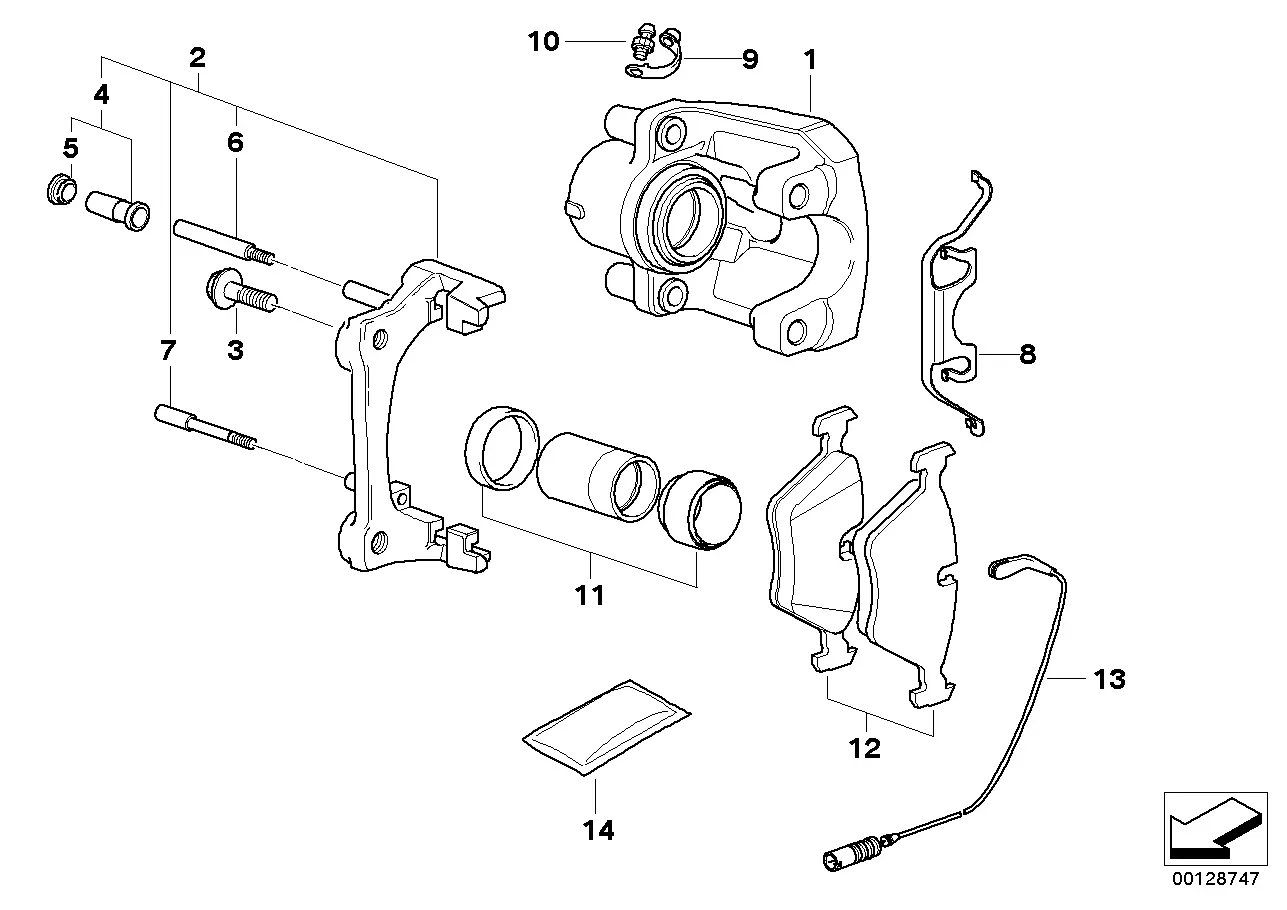 Front brake system diagram