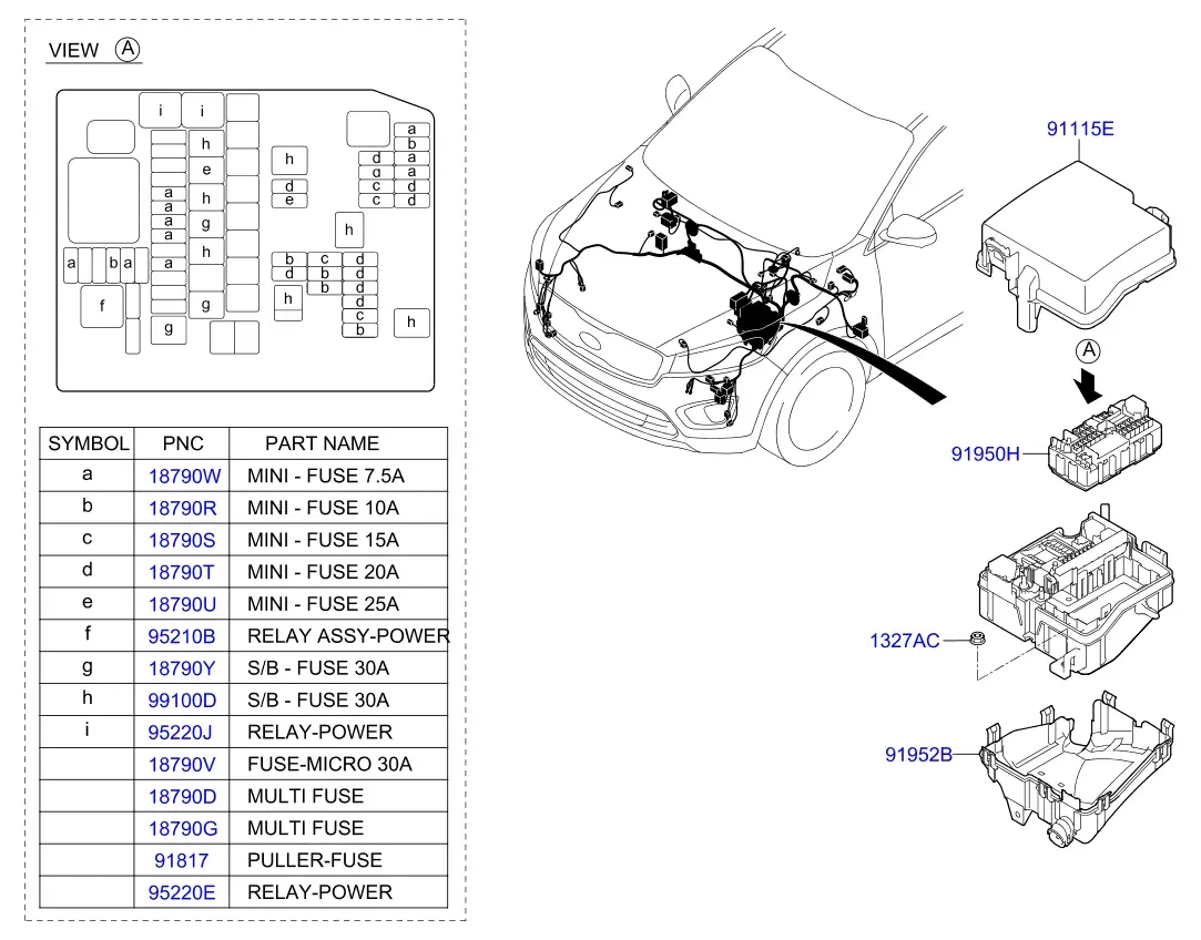 Front wiring harness diagram