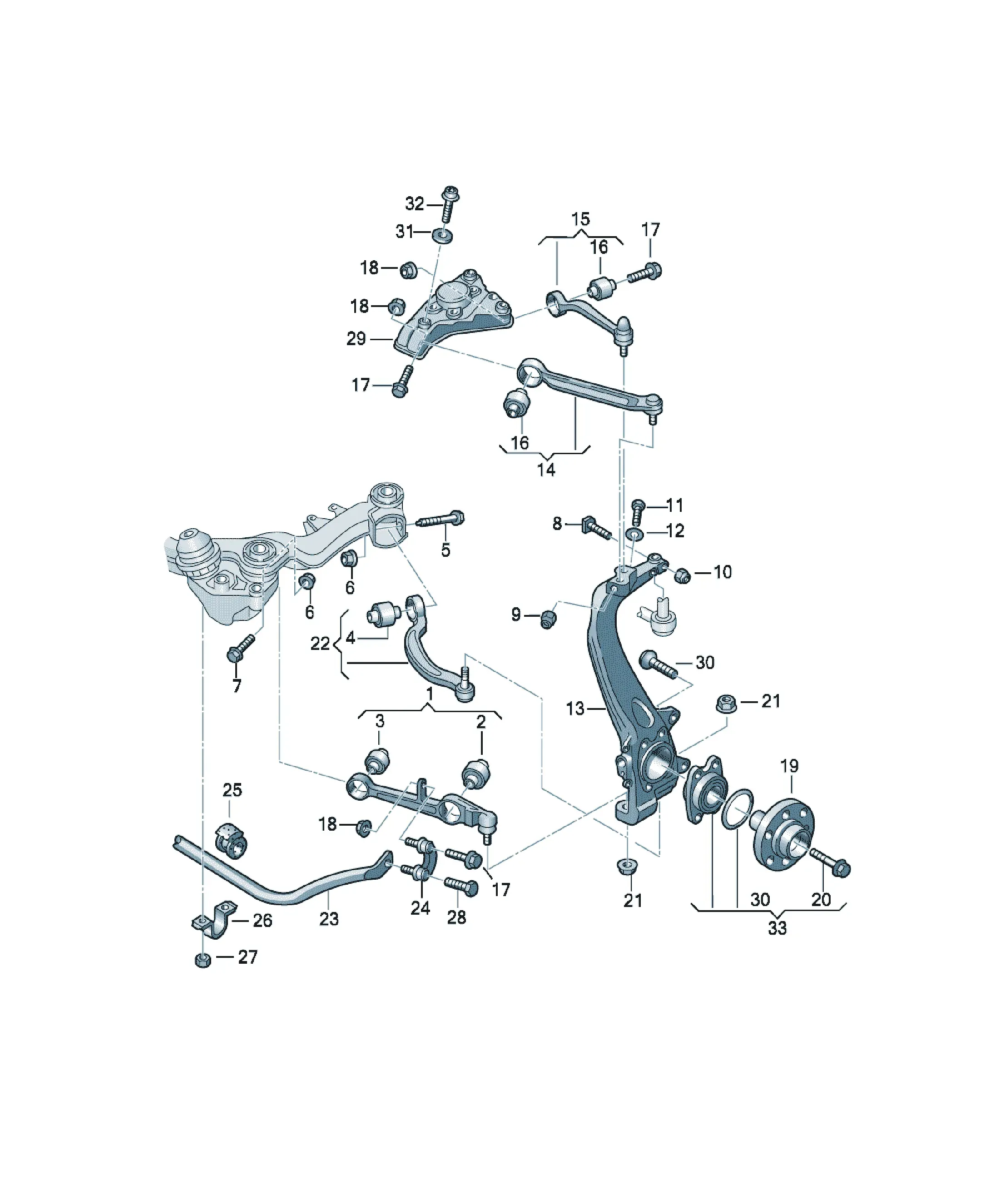 Front suspension diagram