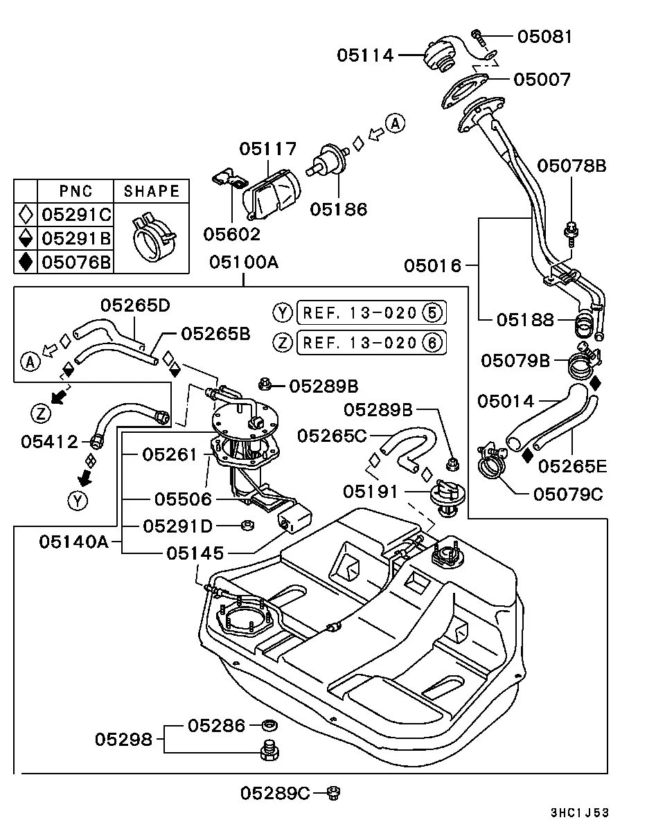 Fuel tank diagram