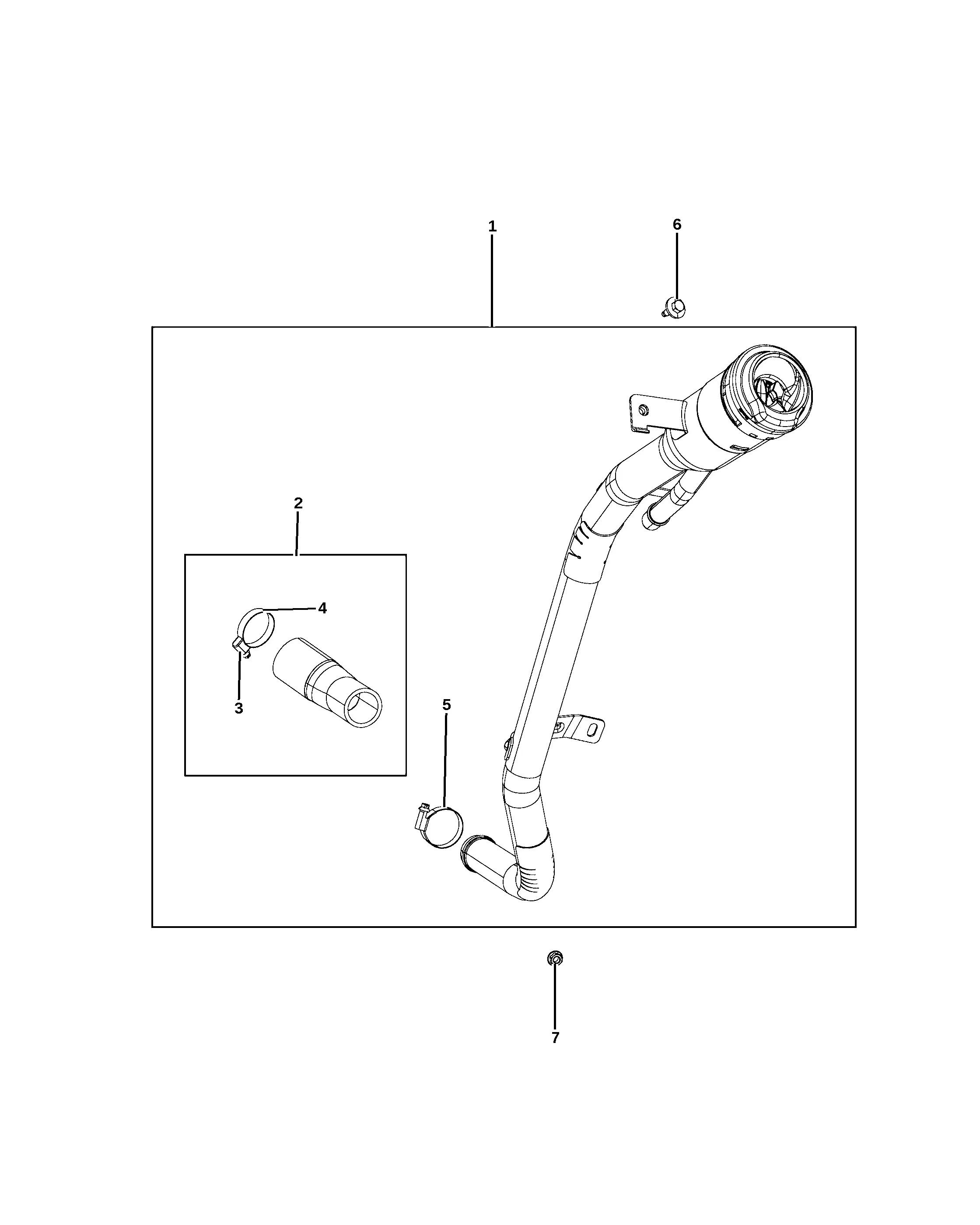 Fuel tank filler pipe diagram
