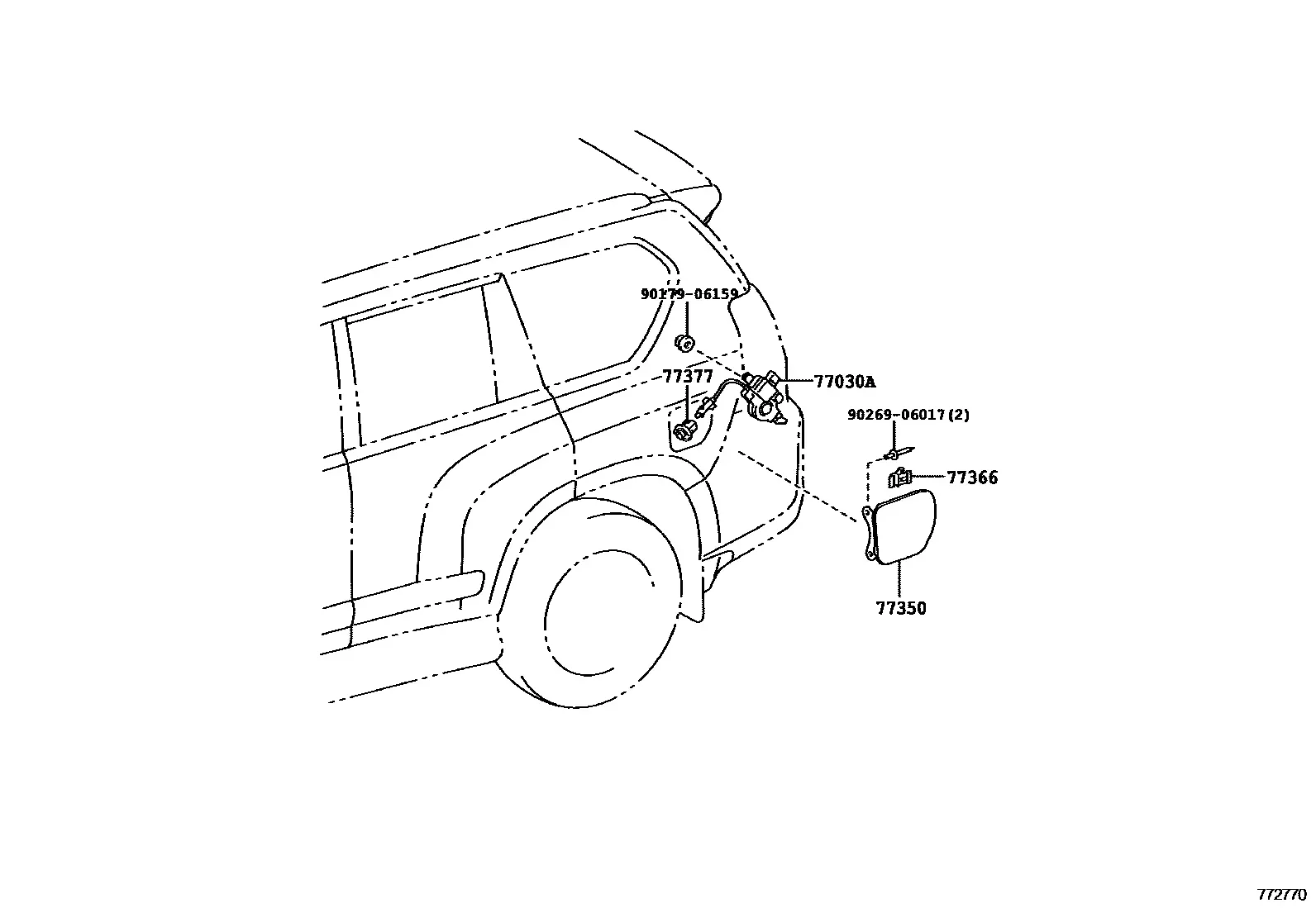 Fuel filler door diagram