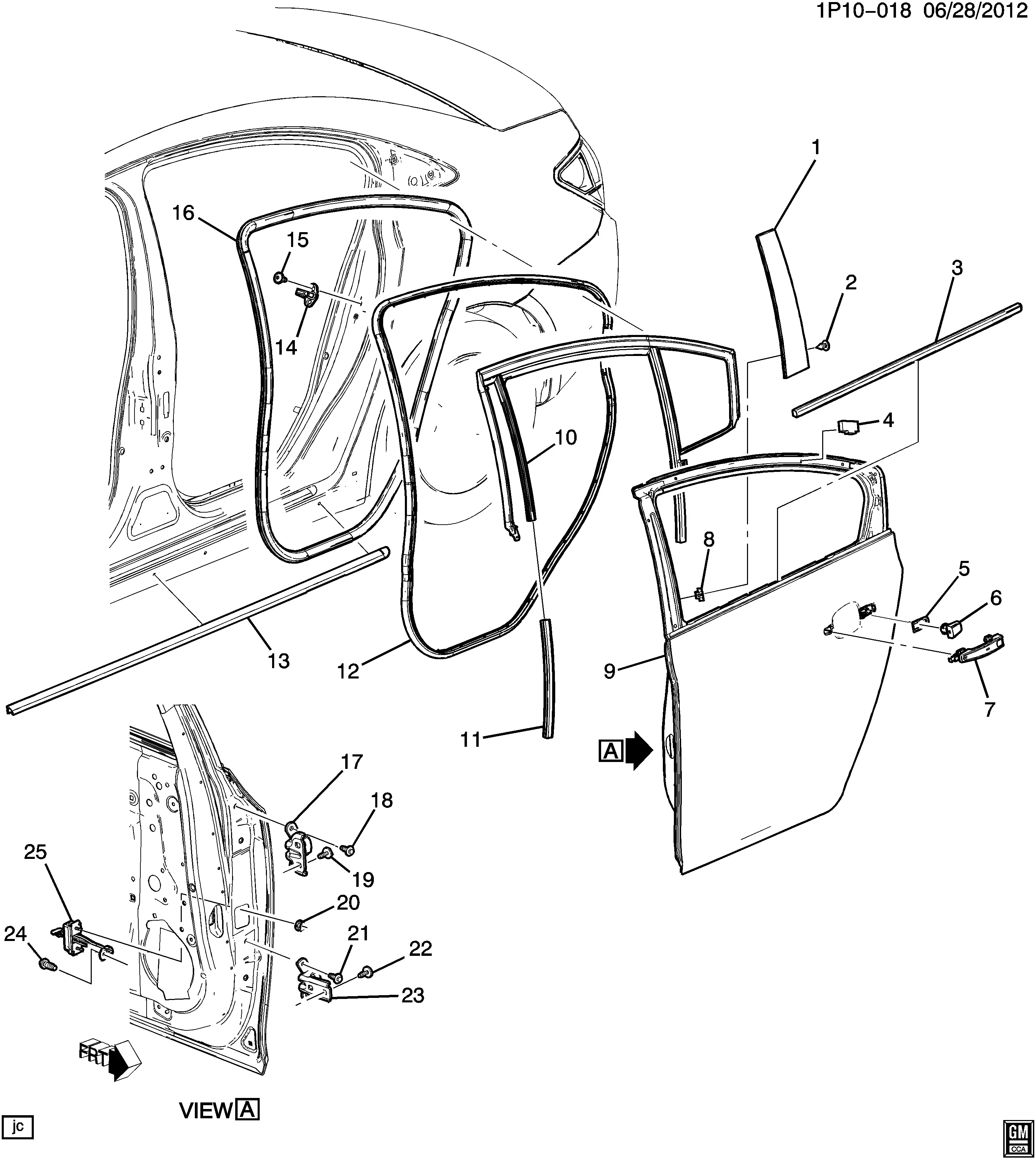 Rear Door Hardware, Part 1 diagram