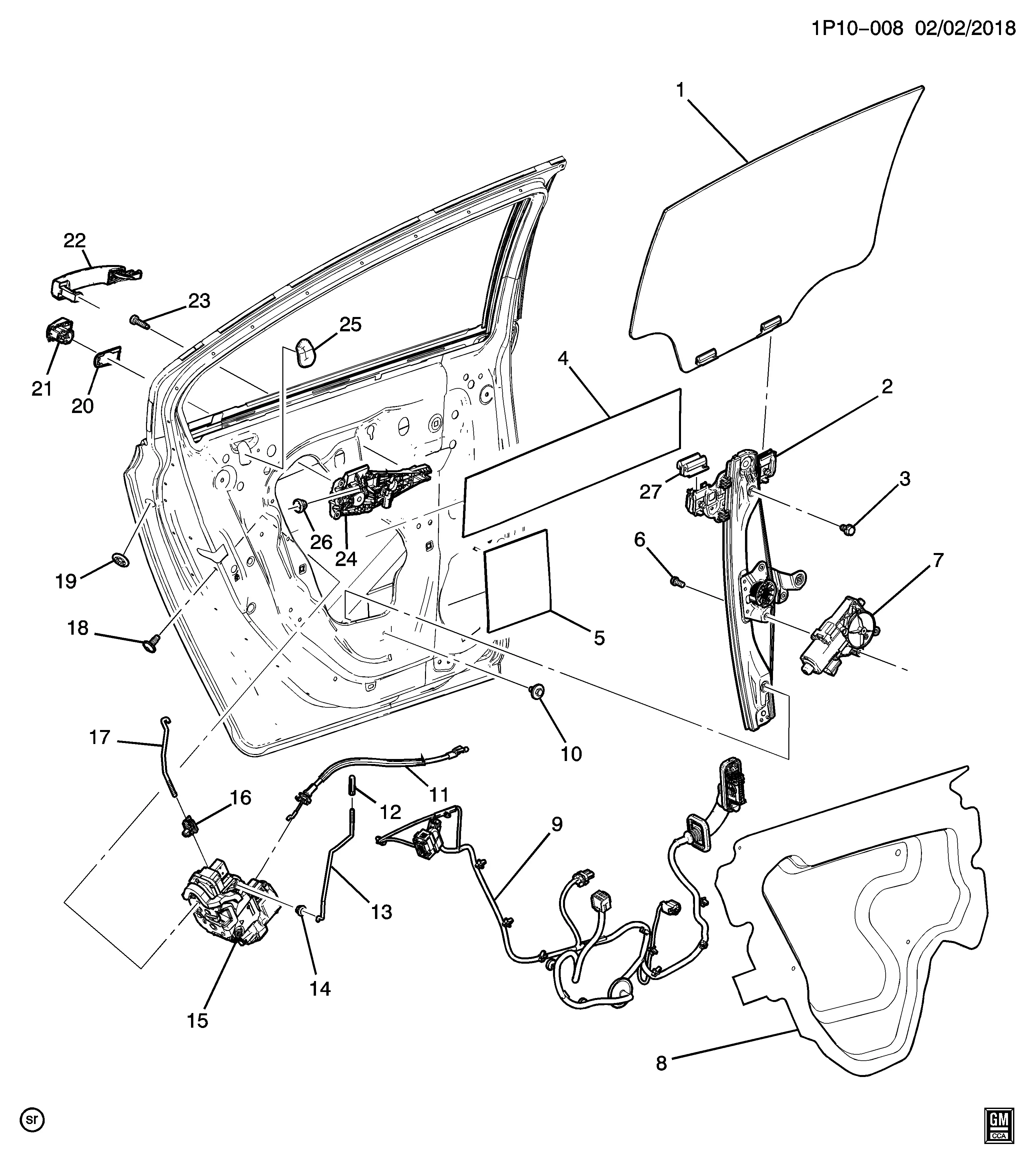 Rear Door Hardware, Part 2 diagram