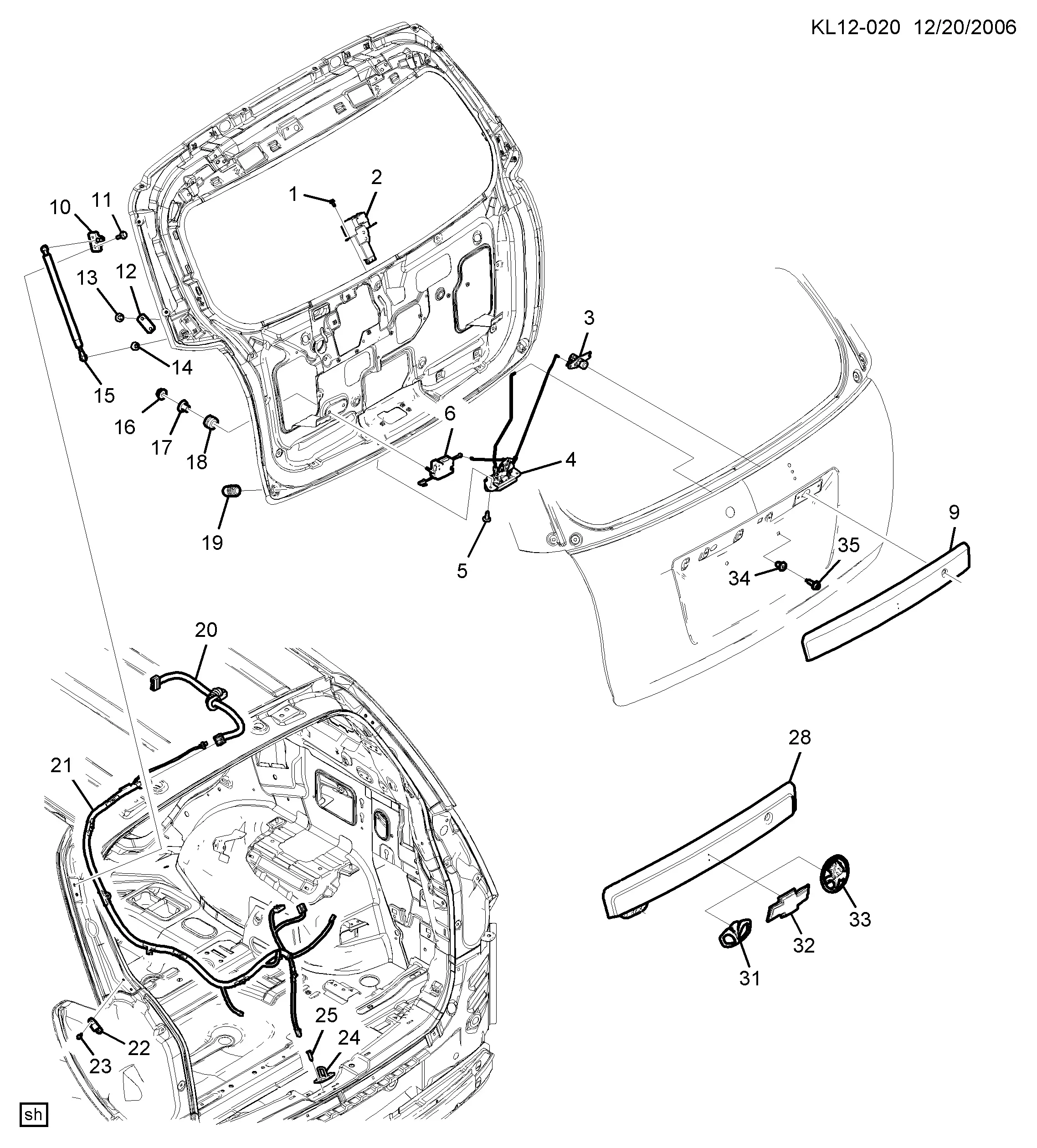 Tailgate Hardware diagram