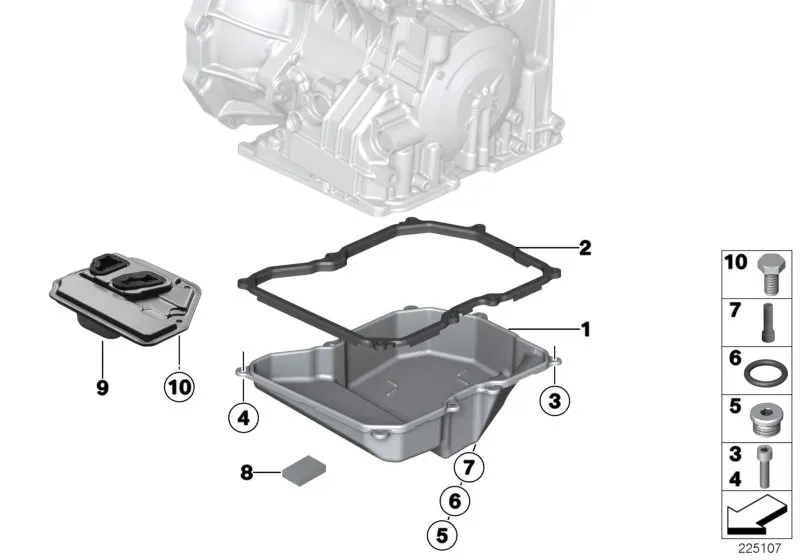 Transmission oil pan diagram