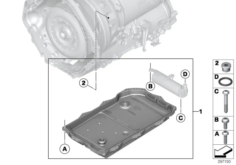 Automatic transmission oil filter diagram