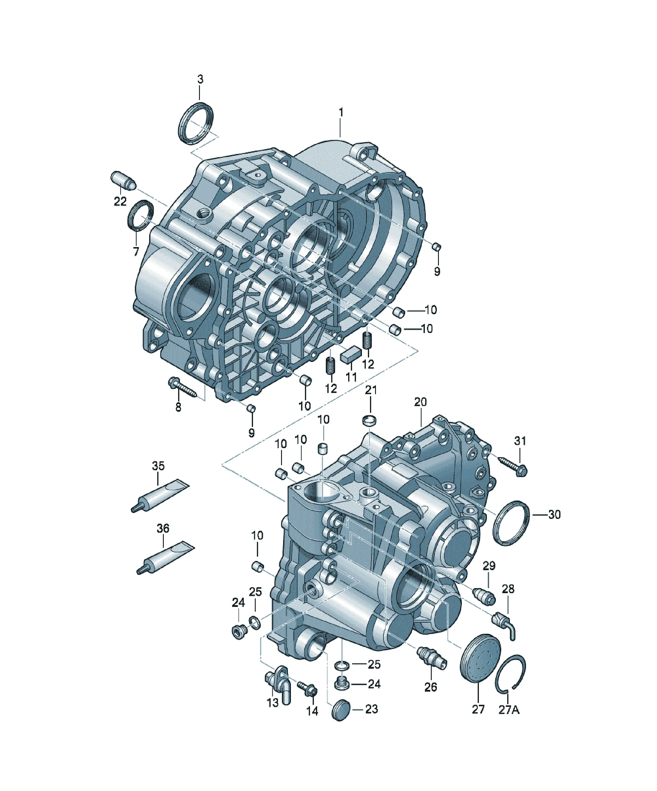 Gearbox housing diagram
