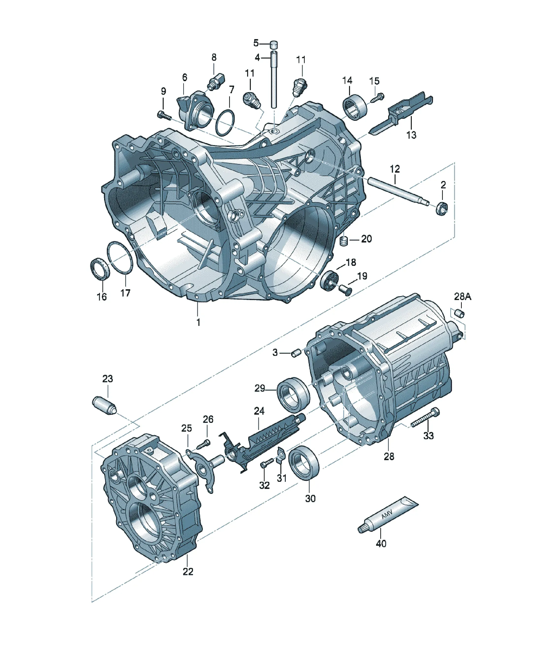 Transmission housing diagram