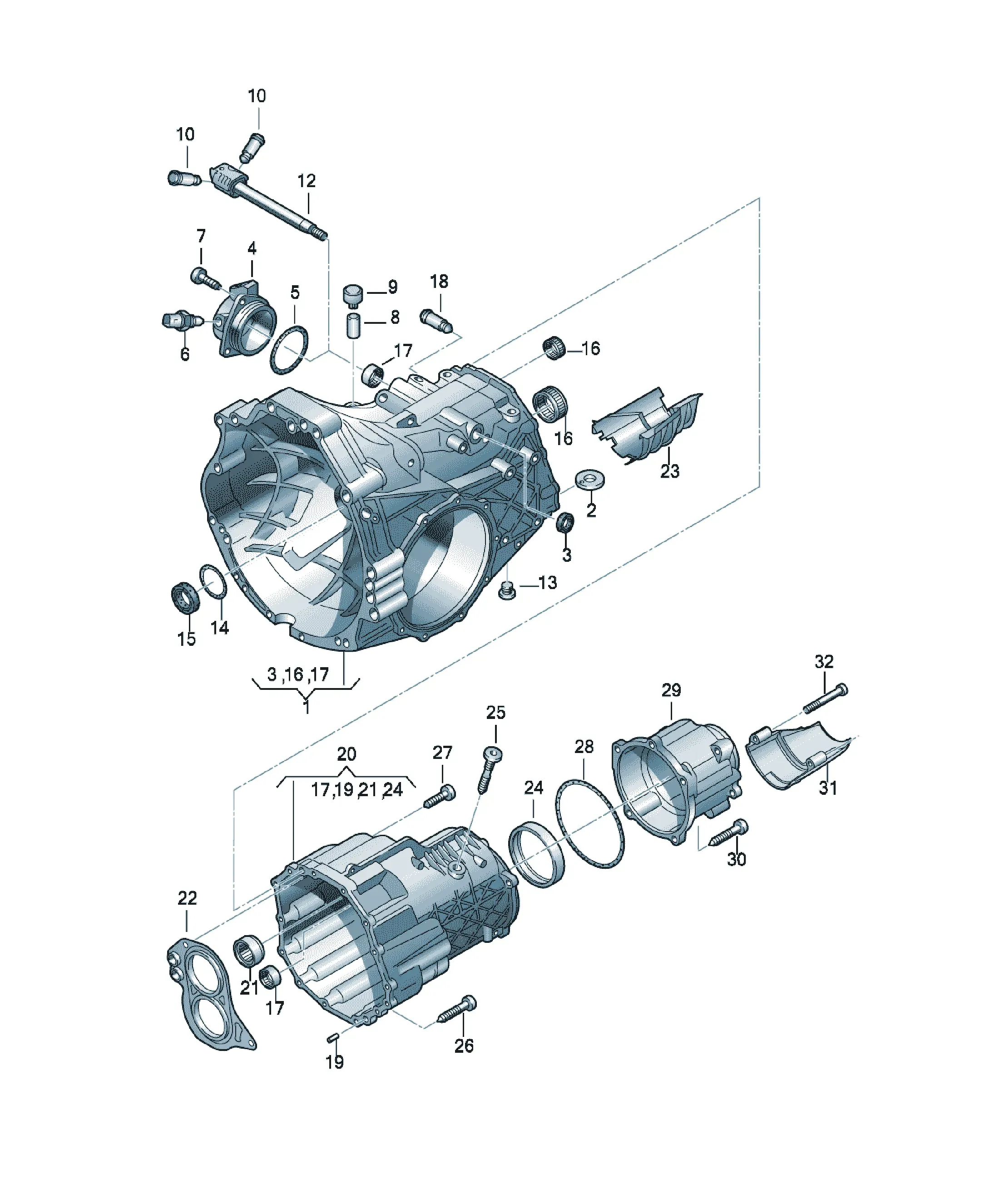 Gearbox housing diagram
