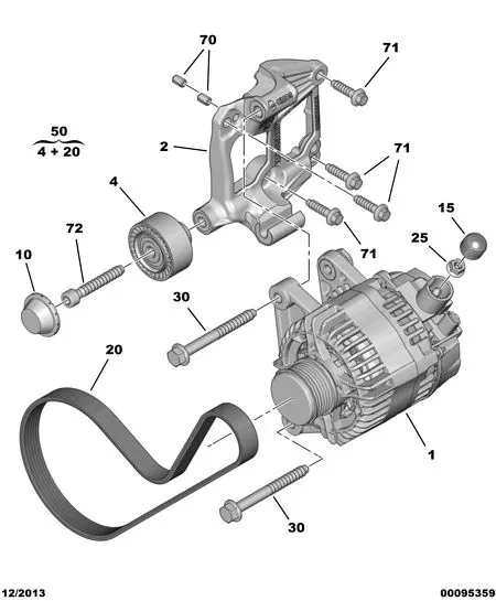 Alternator and Mounting diagram