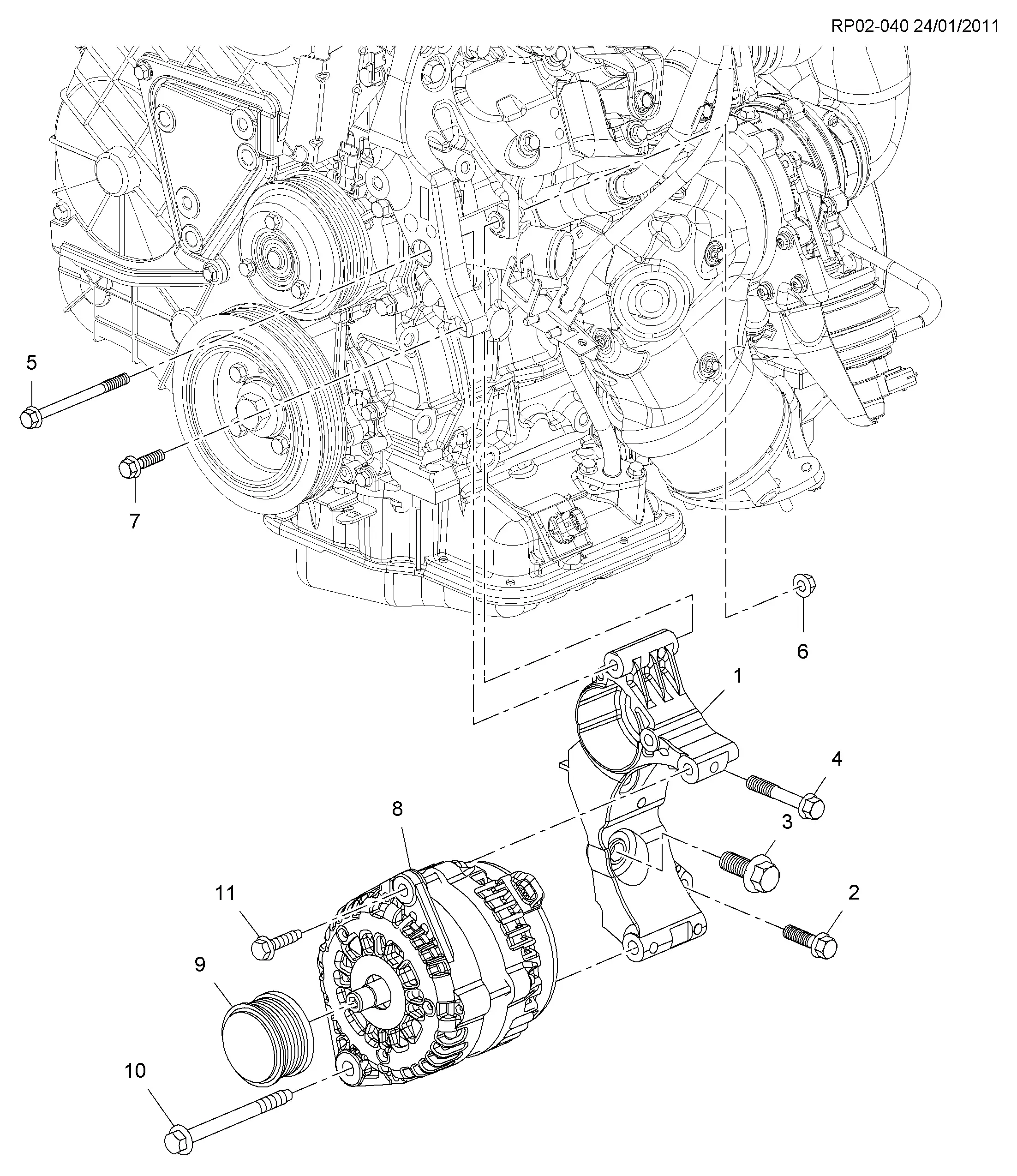 Generator bracket diagram