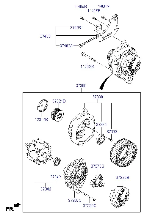 Alternator Assembly diagram