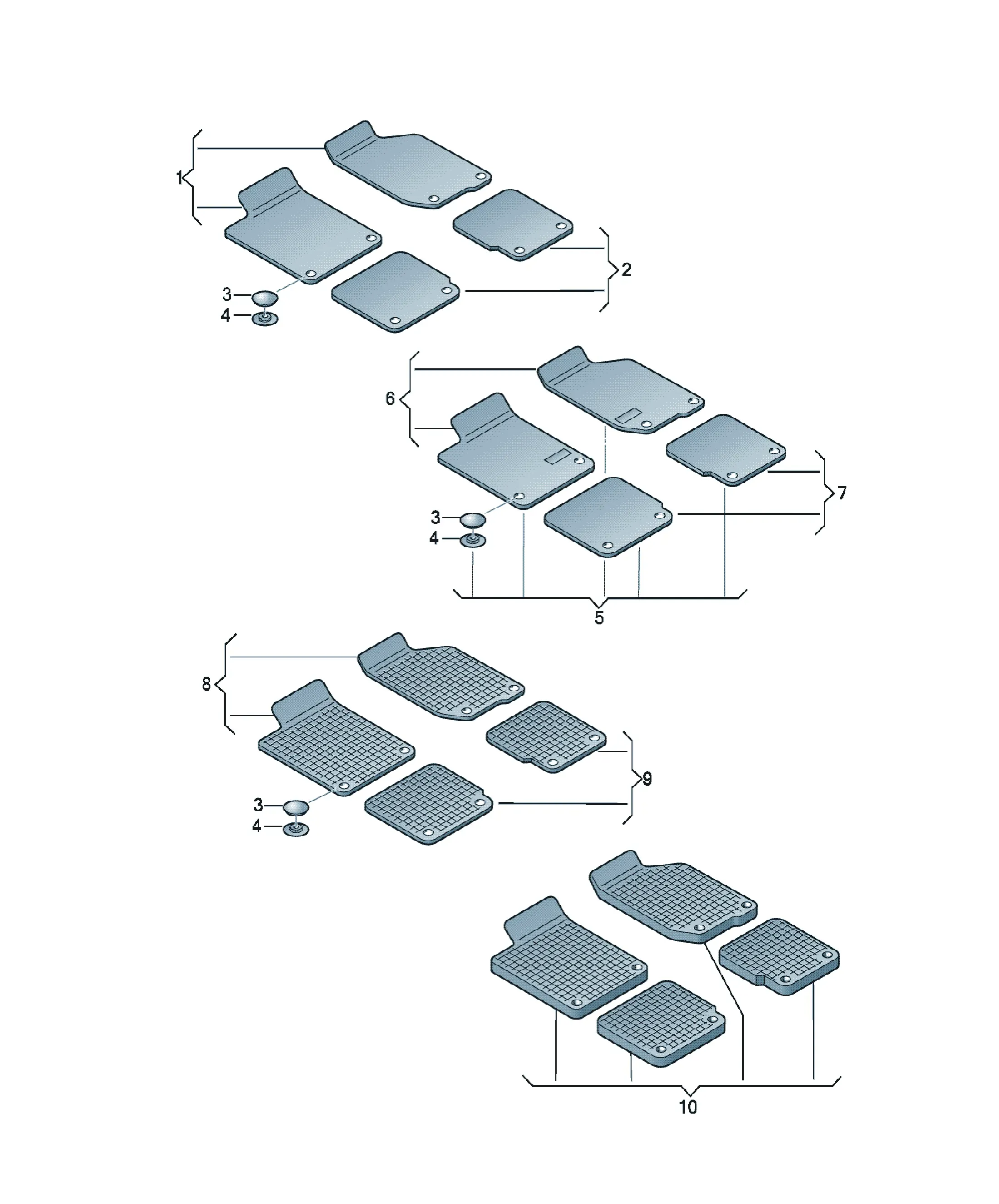 Floor mats diagram