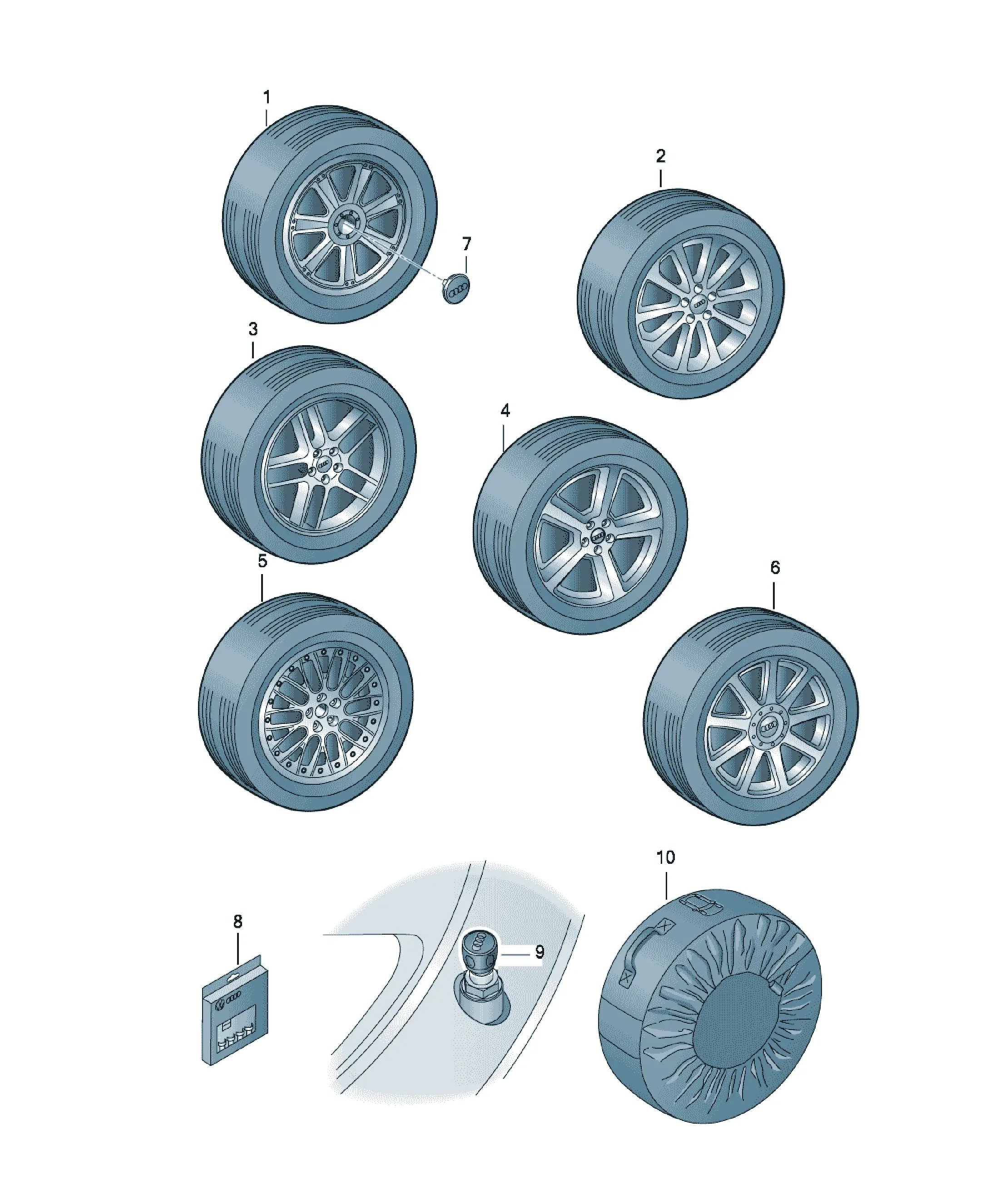 Wheel accessories diagram