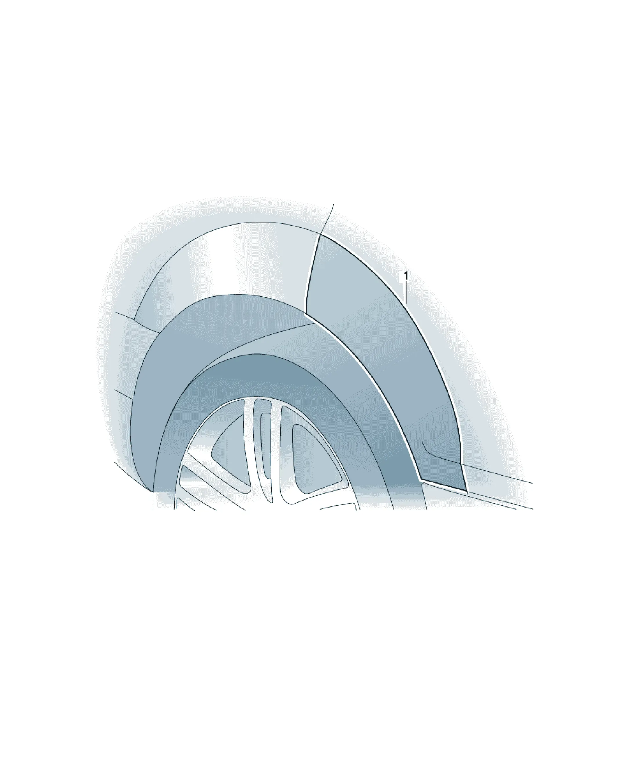 Wheel arch protective foil diagram