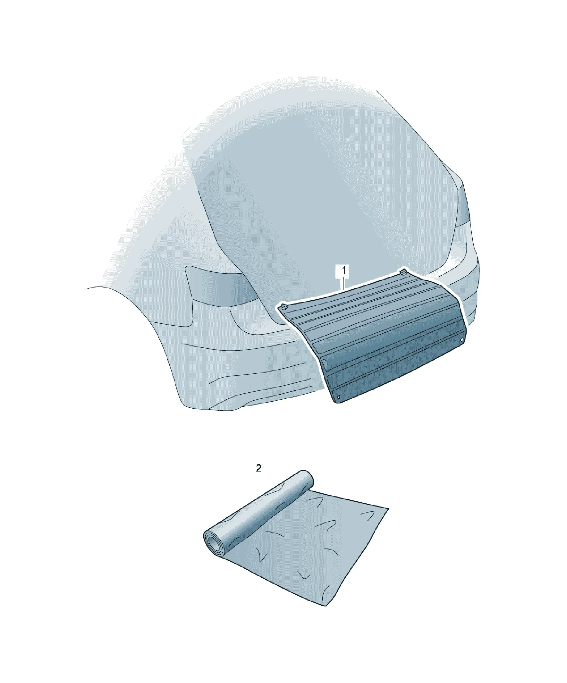 Luggage compartment mat diagram