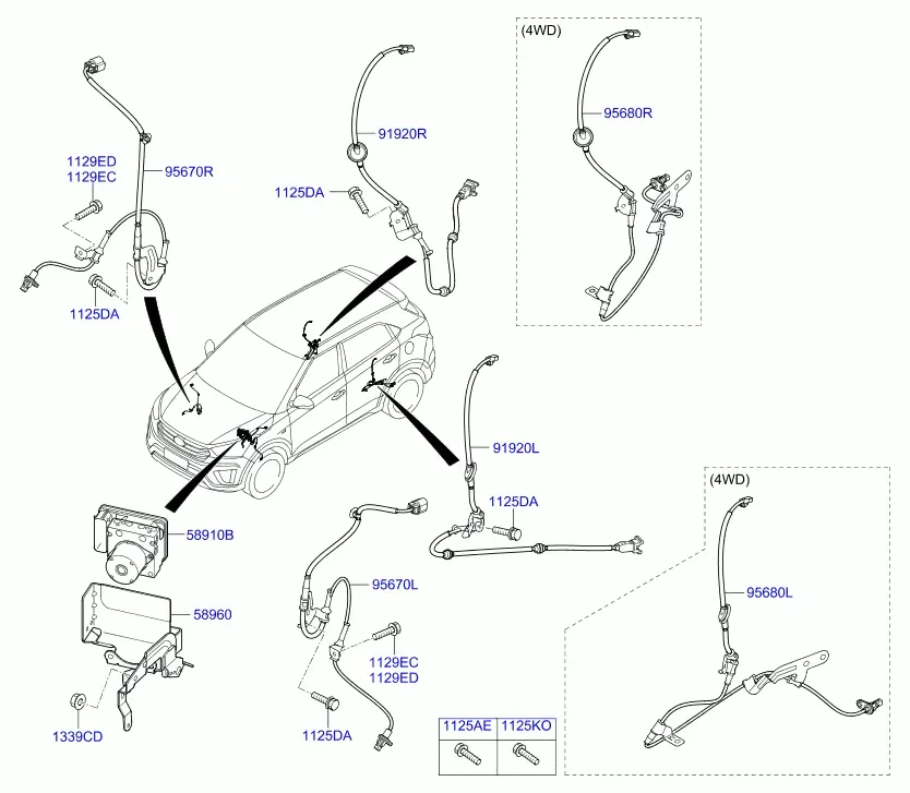 ABS control unit diagram