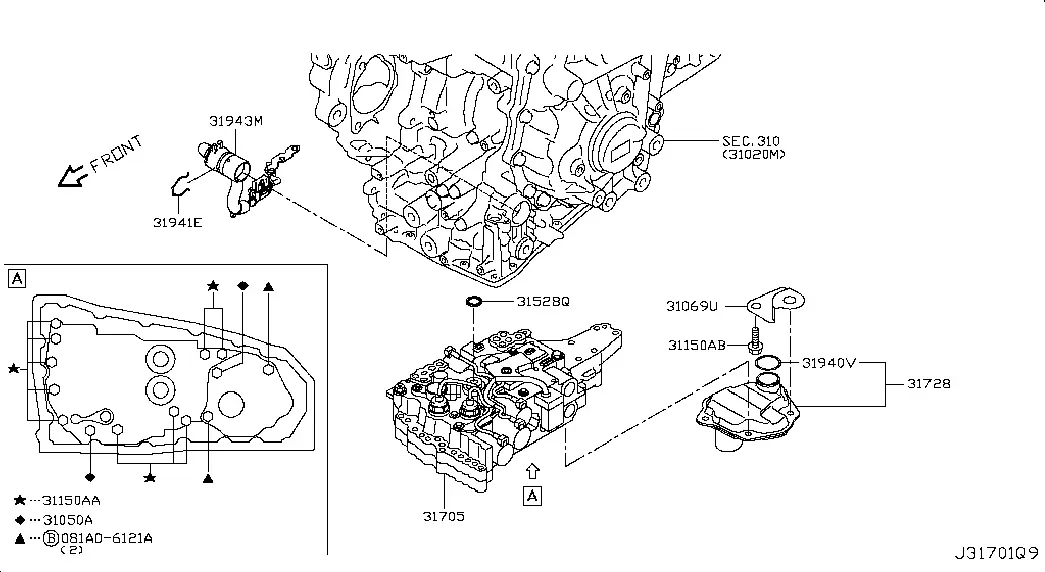 Automatic transmission valve body diagram