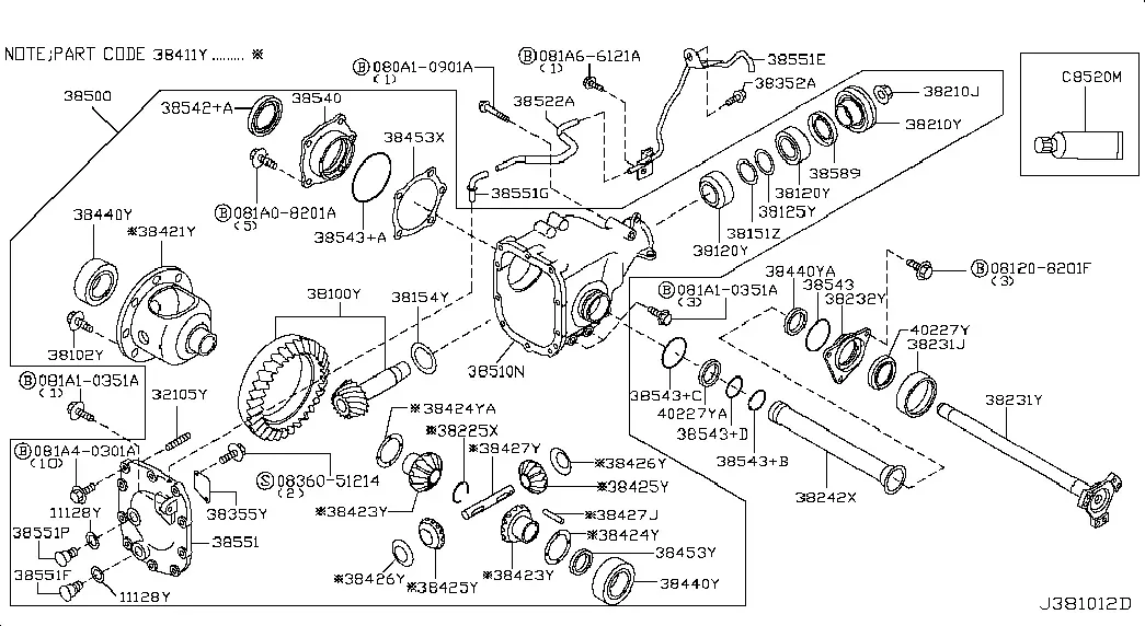 Front Axle Final Drive diagram